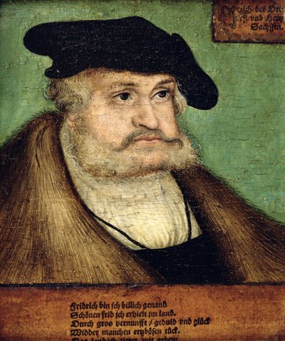 Portret van Friedrich III (1463-1525) Keurvorst van Saksen, 1532 door Lucas Cranach the Elder